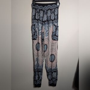 The Elephant Pants Paisley Navy Red Boho Hippie Lounge Casual Sz S